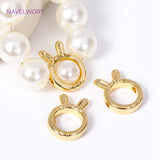 18K Plated Circle Bead Frame Cat/Rabbit Shape Connector for DIY Jewelry Making