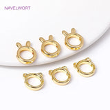 18K Plated Circle Bead Frame Cat/Rabbit Shape Connector for DIY Jewelry Making
