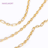 18K Plated Brass Oval Cable Chain Metal Bulk Chains For Jewelry Making