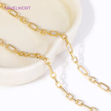 18K Plated Brass Oval Cable Chain Metal Bulk Chains For Jewelry Making