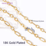 18K Plated Brass Oval Cable Chain Metal Bulk Chains For Jewelry Making