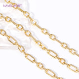 18K Plated Brass Oval Cable Chain Metal Bulk Chains For Jewelry Making
