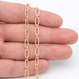 18K Plated Brass Oval Chain for Jewelry Making DIY Supplies (#LK-345)
