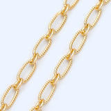 18K Plated Brass Oval Chain for Jewelry Making DIY Supplies (#LK-345)