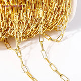 18K Plated Brass Paperclip Link Chain for Jewelry Making DIY Crafts