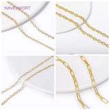 18K Plated Brass Paperclip Link Chain for Jewelry Making DIY Crafts