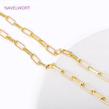 18K Plated Brass Paperclip Link Chain for Jewelry Making DIY Crafts