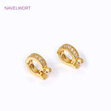 18K Plated Brass Pave Zircon Round Pendant Clasp DIY Jewelry Making
