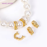 18K Plated Brass Pave Zircon Round Pendant Clasp DIY Jewelry Making