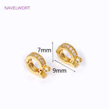 18K Plated Brass Pave Zircon Round Pendant Clasp DIY Jewelry Making
