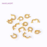 18K Plated Brass Pave Zircon Round Pendant Clasp DIY Jewelry Making