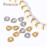 18K Plated Brass Curved Brushed Disks Spacer Beads Jewelry Making Supplies
