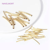 18K Plated Brass Curved Tube Beads Jewelry Making DIY Bracelet Necklace Spacer