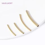 18K Plated Brass Curved Tube Beads Jewelry Making DIY Bracelet Necklace Spacer