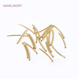 18K Plated Brass Curved Tube Beads Jewelry Making DIY Bracelet Necklace Spacer