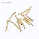 18K Plated Brass Curved Tube Beads Jewelry Making DIY Bracelet Necklace Spacer