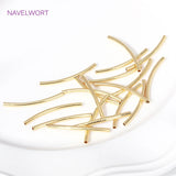 18K Plated Brass Curved Tube Beads Jewelry Making DIY Bracelet Necklace Spacer