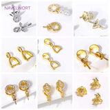 18K Plated Brass Spacer Beads Pendant Charms Metal Bail Beads for DIY Jewelry