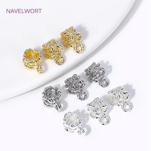 18K Plated Brass Spacer Beads Pendant Charms Metal Bail Beads for DIY Jewelry