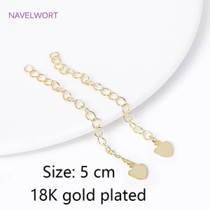 18K Plated Brass Extension Chains for DIY Jewelry Making