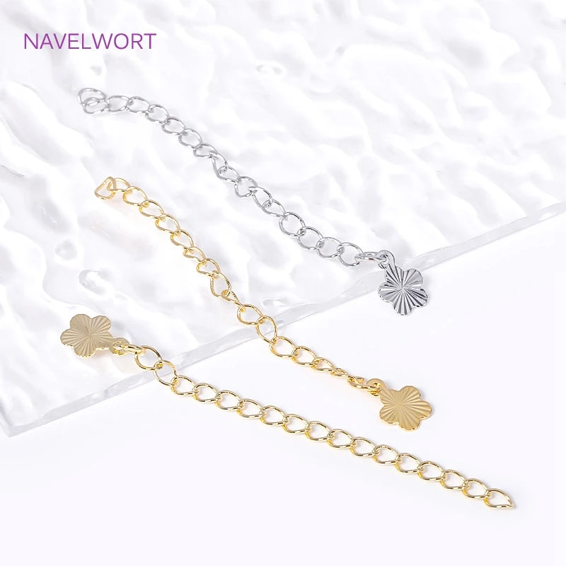 18K Plated Brass Extension Chains for DIY Jewelry Making