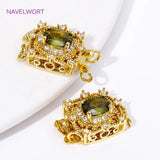 18K Plated Brass Zircon Clasp for DIY Jewelry Making