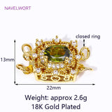 18K Plated Brass Zircon Clasp for DIY Jewelry Making