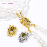 18K Plated Brass Zircon Clasp for DIY Jewelry Making
