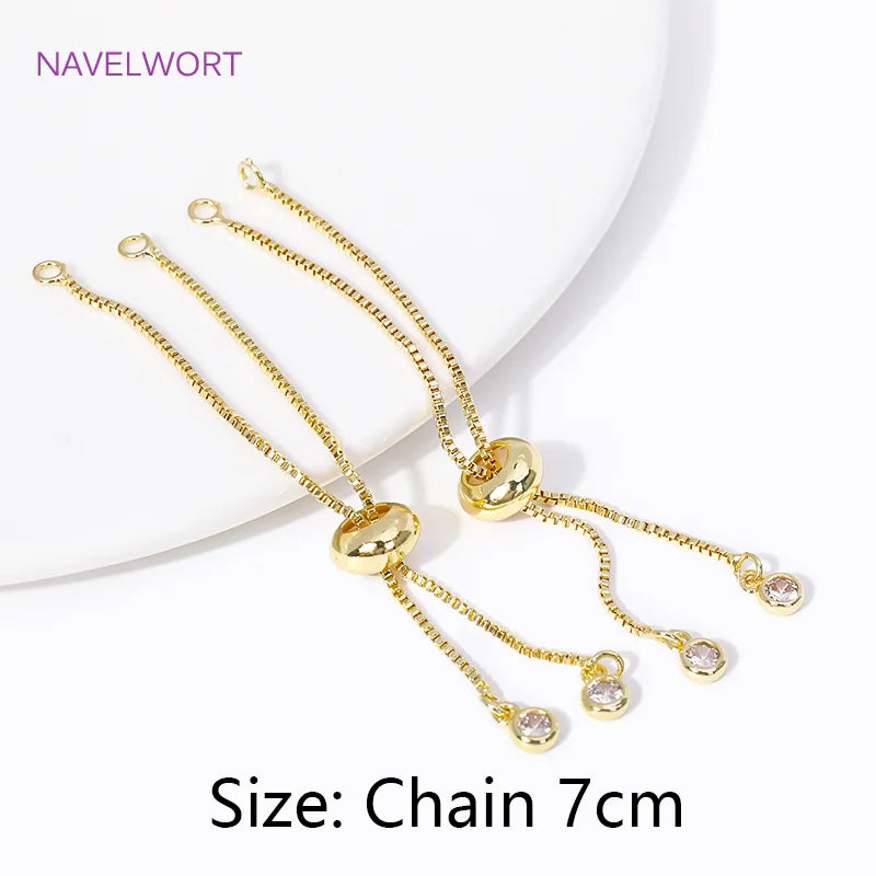 18K Plated Chain Extender with Silicone Beads for Jewelry Making
