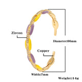 18K Plated Coffee Bean Enamel Cuff Bracelet