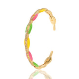 18K Plated Coffee Bean Enamel Cuff Bracelet