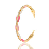 18K Plated Coffee Bean Enamel Cuff Bracelet
