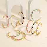 18K Plated Coffee Bean Enamel Cuff Bracelet