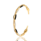 18K Plated Coffee Bean Enamel Cuff Bracelet