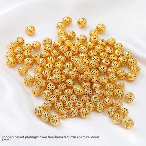 18K Plated Copper Hollow Bead DIY Necklace String Jewelry Separator