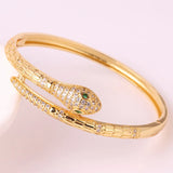 Animal Snake CZ Cuff Bracelet 18K Plated Punk Style