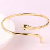 Animal Snake CZ Cuff Bracelet 18K Plated Punk Style