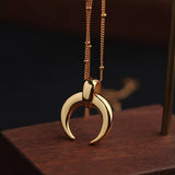 18K Plated Crescent Moon Pendant Chain Hip-Hop Jewelry