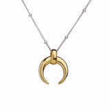 18K Plated Crescent Moon Pendant Chain Hip-Hop Jewelry