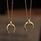 18K Plated Crescent Moon Pendant Chain Hip-Hop Jewelry