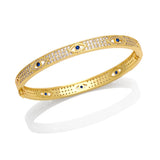 18K Plated Crystal Bracelet Evil Eye Bangle Lucky Jewelry