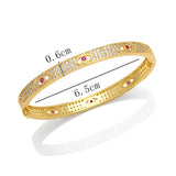 18K Plated Crystal Bracelet Evil Eye Bangle Lucky Jewelry