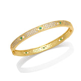 18K Plated Crystal Bracelet Evil Eye Bangle Lucky Jewelry