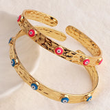 18K Plated Cuff Band Bracelet Evil Eye Bangle Crystal Bracelet