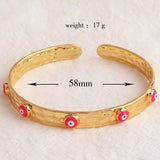 18K Plated Cuff Band Bracelet Evil Eye Bangle Crystal Bracelet