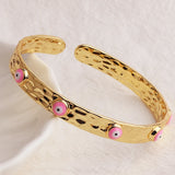18K Plated Cuff Band Bracelet Evil Eye Bangle Crystal Bracelet