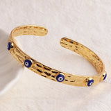 18K Plated Cuff Band Bracelet Evil Eye Bangle Crystal Bracelet