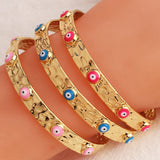 18K Plated Cuff Band Bracelet Evil Eye Bangle Crystal Bracelet