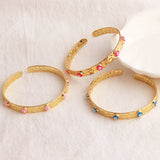 18K Plated Cuff Band Bracelet Evil Eye Bangle Crystal Bracelet