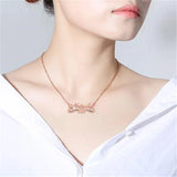 18K Plated Name Necklace Choker Silver Stainless Steel Chain Personalized Collar